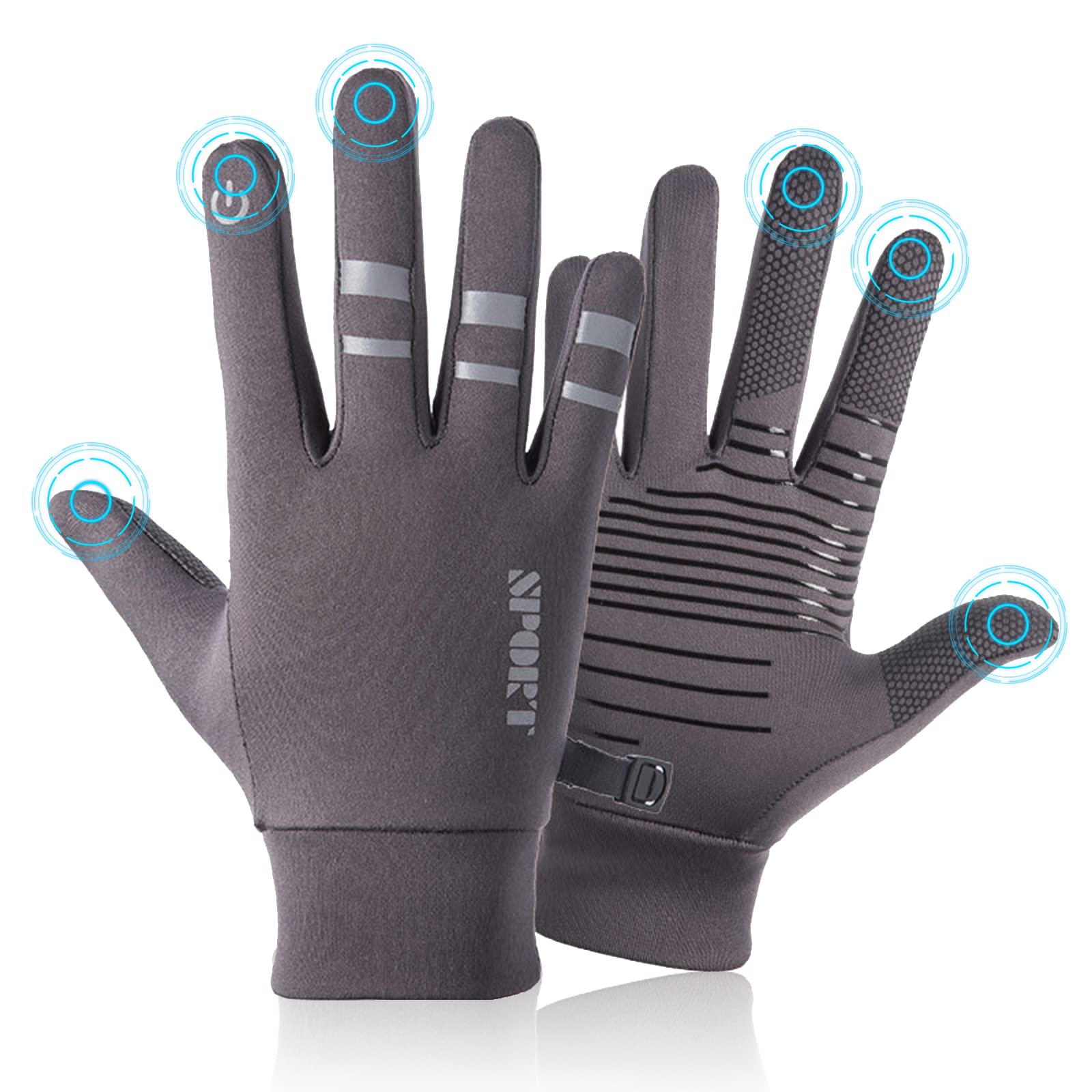 Gants De Cyclisme Tactiles + Brassards Réfléchissants - Coupe-vent, Antidérapants Pour Homme/femme - 6