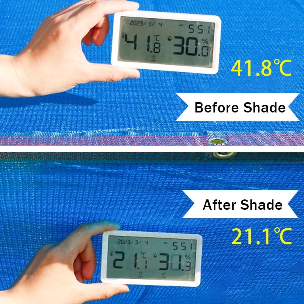 Rete ombreggiante per esterni per patio e giardino, copertura in tessuto a rete, per pergola e piscine, 3 x 5 m, con occhielli per protezione UV