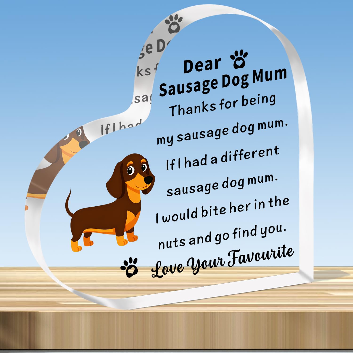 JMIMO Sausage Dog Mum Gifts Funny Sausage Dog Gifts for Women Dachshund Gifts Mothers Day Christmas Birthday Gifts for Sausage Dog Mum Plaque Present