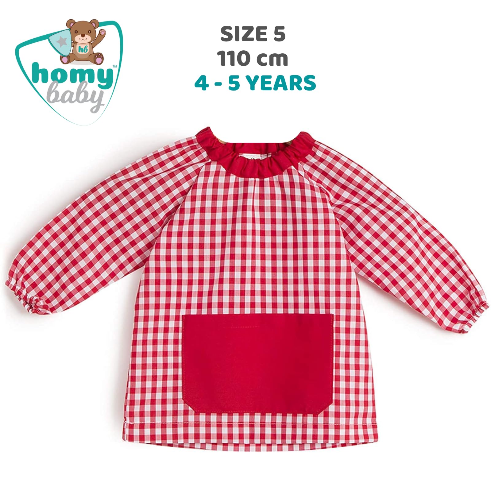 HOMYBABY® Bata Escolar Infantil Niño Niña Guardería Colegio Fácil de Poner Bolsillo Puños Cerrados