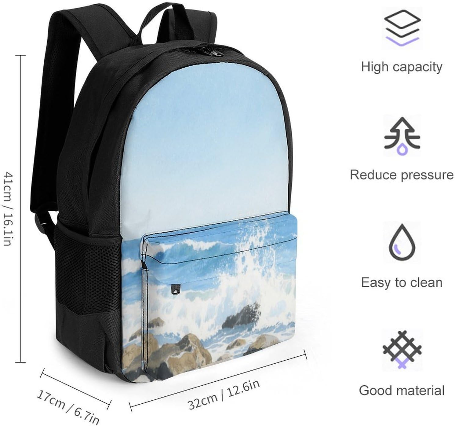 Glacier Cracks Backpack Daypack Travel Backpack | Lightweight Casual Laptop Backpack for Women Men Aesthetic Travel Bag for Weekender Business Hiking Outdoor