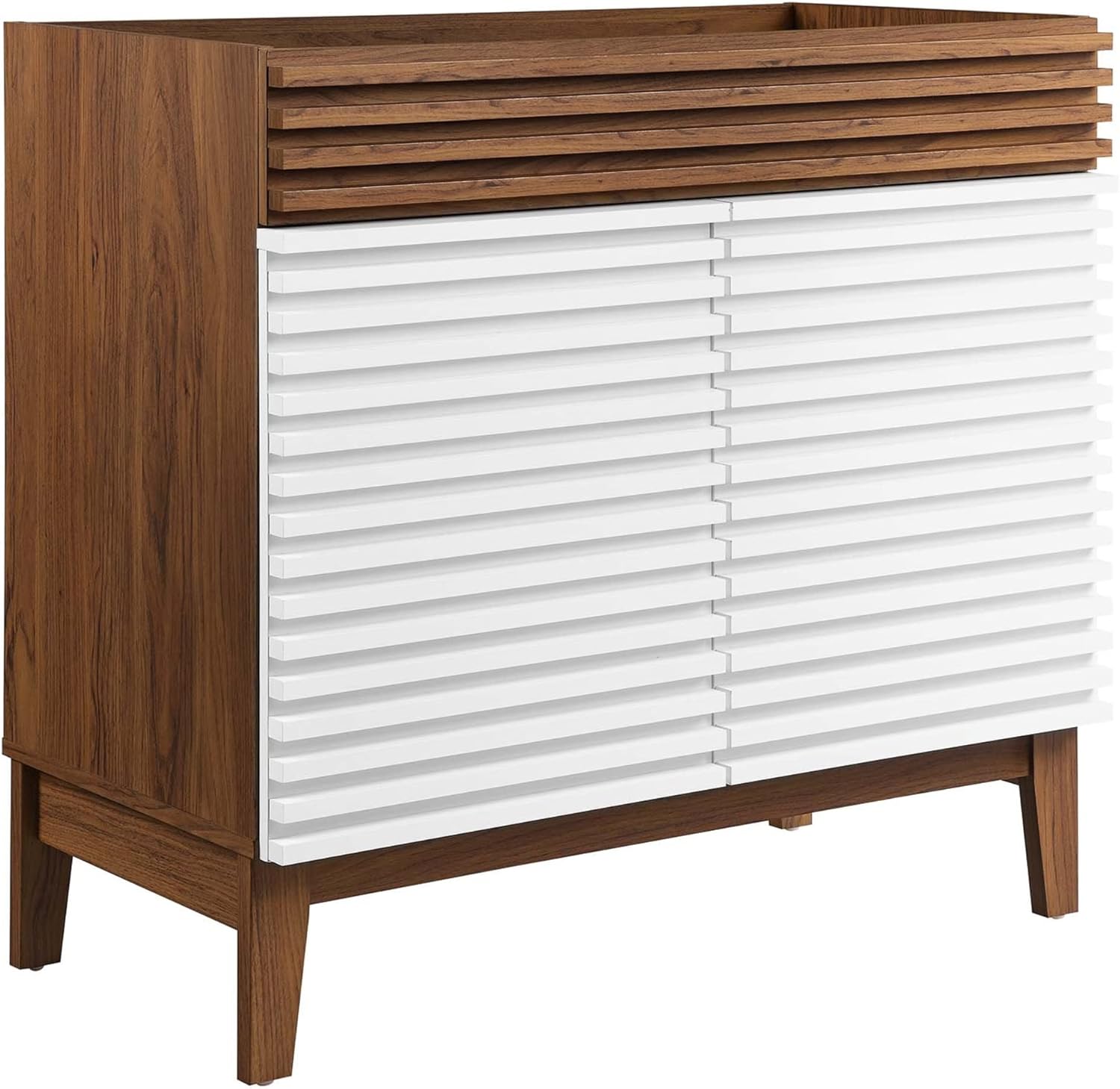 Ergode Render 36 Bathroom Vanity Cabinet-Mid-Century Modern Style, Smooth Laminate, Soft-Close Doors-Durable Particleboard Frame-Adjustable Storage Shelf-Assembly Required