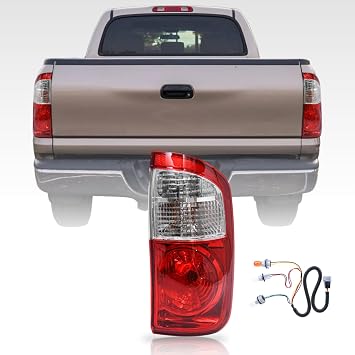 Tail Light Assembly Compatible with 2004-2006 Toyota Tundra Double Cab Tail lights Rear Brake Lamp with Bulbs and Wiring Harness, Passenger Side