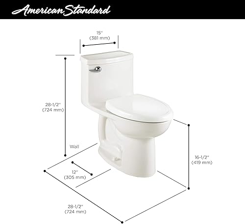 Miniatura 4 de American Standard Compact Cadet 3 Flowise 4 inodoros, alargado, altura de silla, inodoro blanco con asiento de inodoro incluido