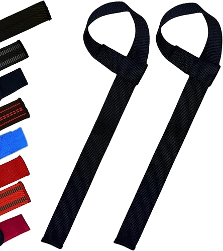 Miniatura 10 de Correas de levantamiento de pesas de 25 pulgadas (par) – Domina el peso muerto con muñequeras de algodón resistente – Soporte de agarre máximo para