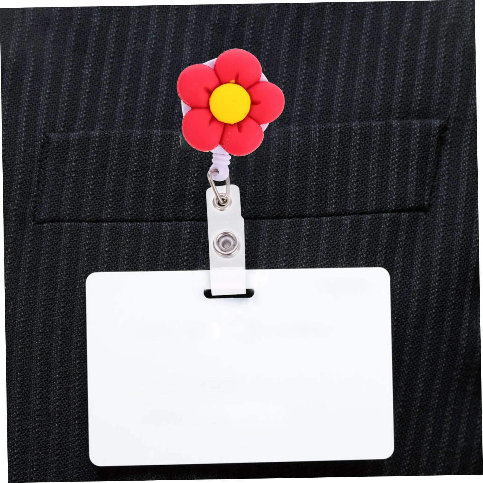 16pezzi Badge Holder Retrattabili Colorati Per Medici e Studenti Design Resistente e Leggero Facile Accesso Id e Tessere Include Fiori Arancione