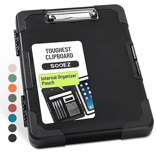 Sooez Toughest Clipboard with Storage, Internal Pen Pouch Included, Letter/