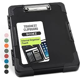 Sooez Toughest Clipboard with Storage, Internal Pen Pouch Included, Letter/ A4 Size, Shockproof Heavy Duty Plastic Clip Boards 8.5x11”, High Capacity Clipboards Box Case for Contractor Trucker Driver