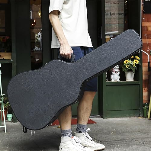 Miniatura 3 de ZeHuoGe Guitar Cases Hard Shell for Acoustic Guitars 41" Acoustic Guitar Wooden Hard Shell Case Lockable Black (Black for 41" Acoustic Guitar)