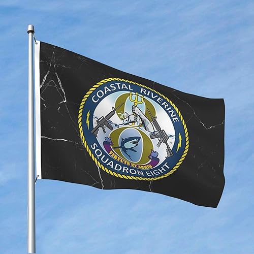 Miniatura 2 de Coastal Riverine Squadron 8 Bandera de doble cara Patio Decoración al aire libre 4 x 6 pies