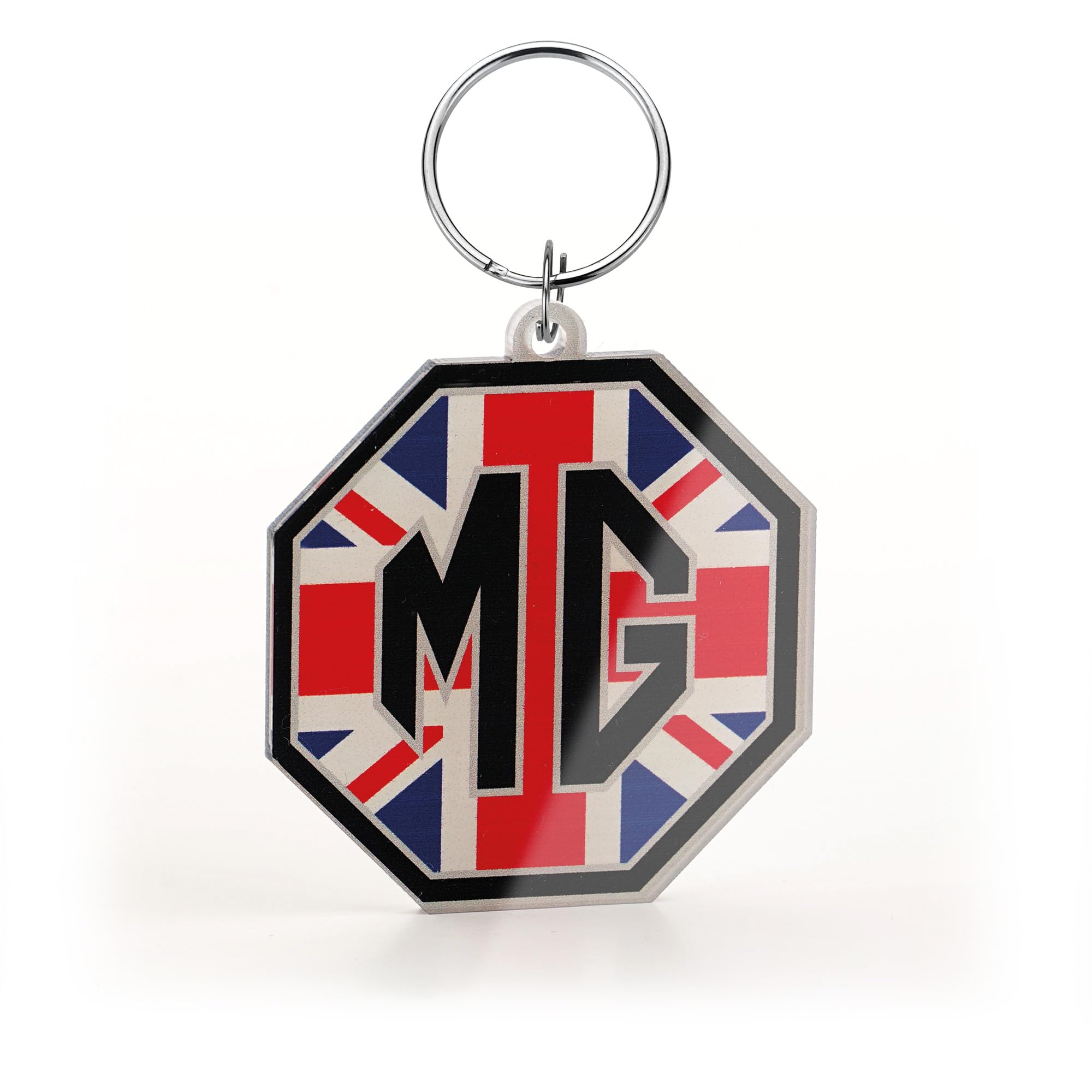 MG Badge Keyring Classic British Union Jack Badge Car Keychain OFFICIAL LICENCED PRODUCT (Plain Packaging)