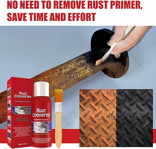 Miniatura 7 de Limpiador de óxido, removedor de polvo de chasis de automóvil con cepillo, pintura en aerosol premium para detener el óxido y evitar que el óxido se