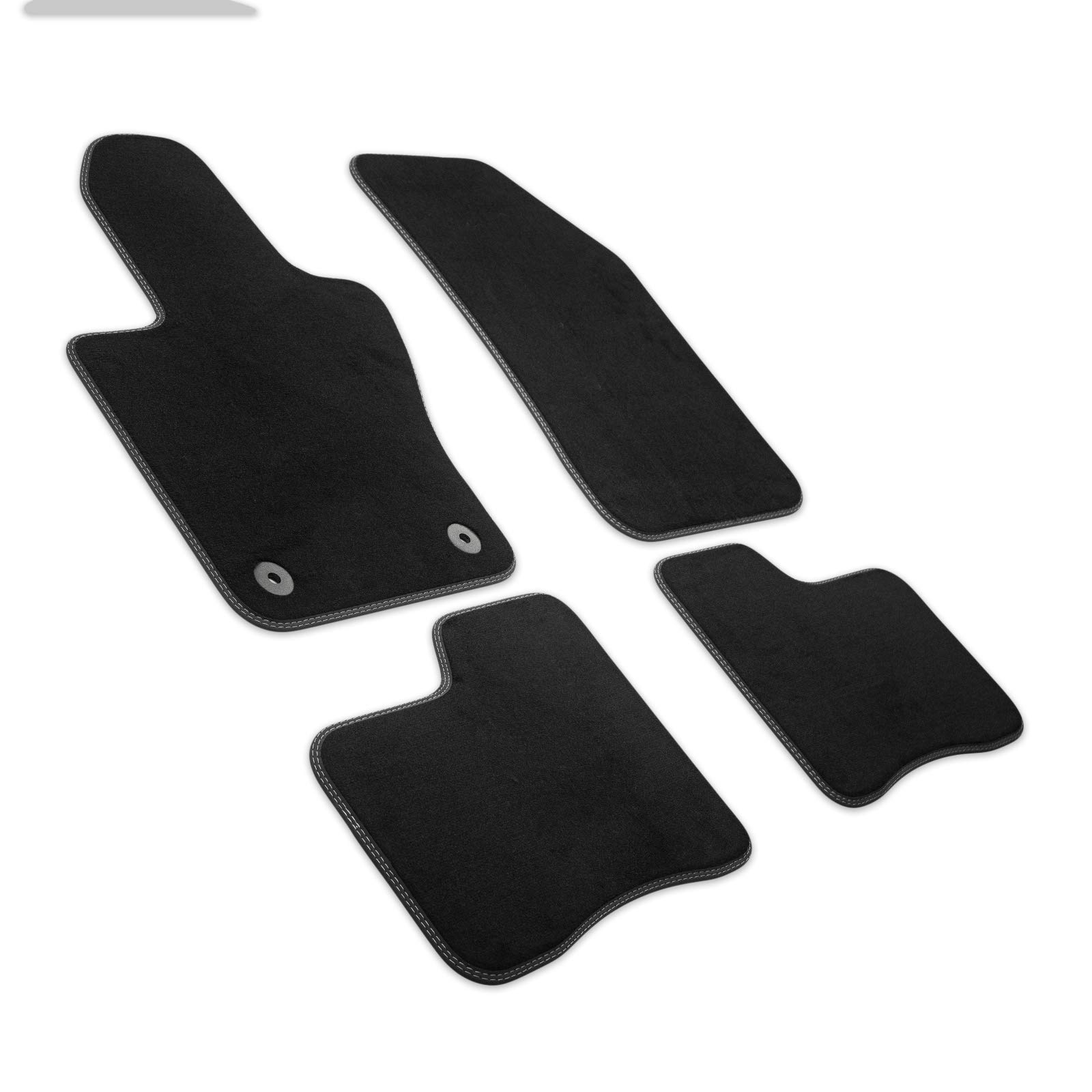 MTM PRO-4901 Tappetini per Jeep Renegade dal 2014> , su Misura in Velluto, Bordi in Similpelle e Doppia Impuntura Cromata