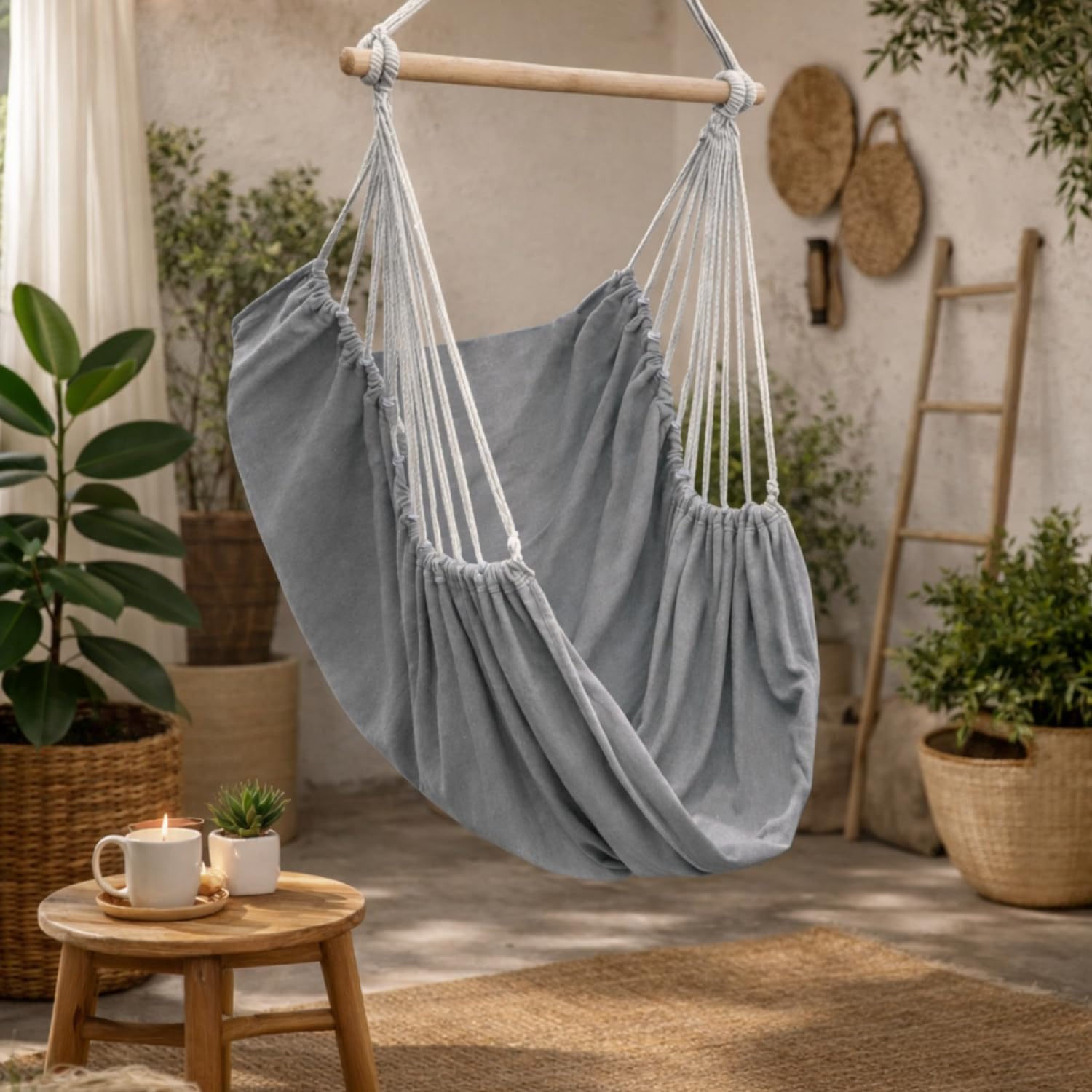Linxor - Chaise hamac Suspendue avec système d'attaches - Plusieurs Coloris Disponibles