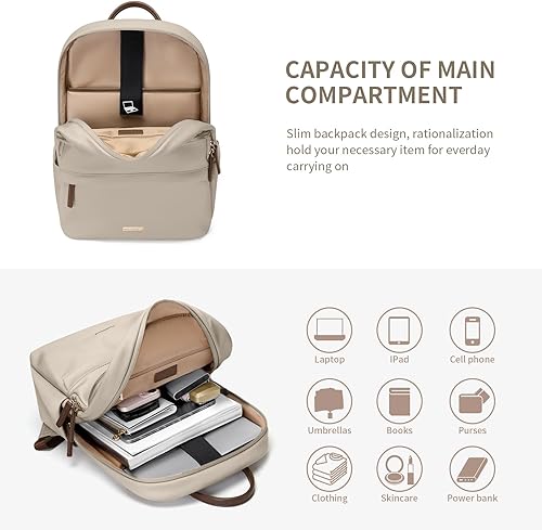 Miniatura 2 de GOLF SUPAGS Mochila para laptop para mujer, bolsa delgada para computadora, trabajo, viajes, universidad, mochila para portátil de 1415.6 pulgadas,