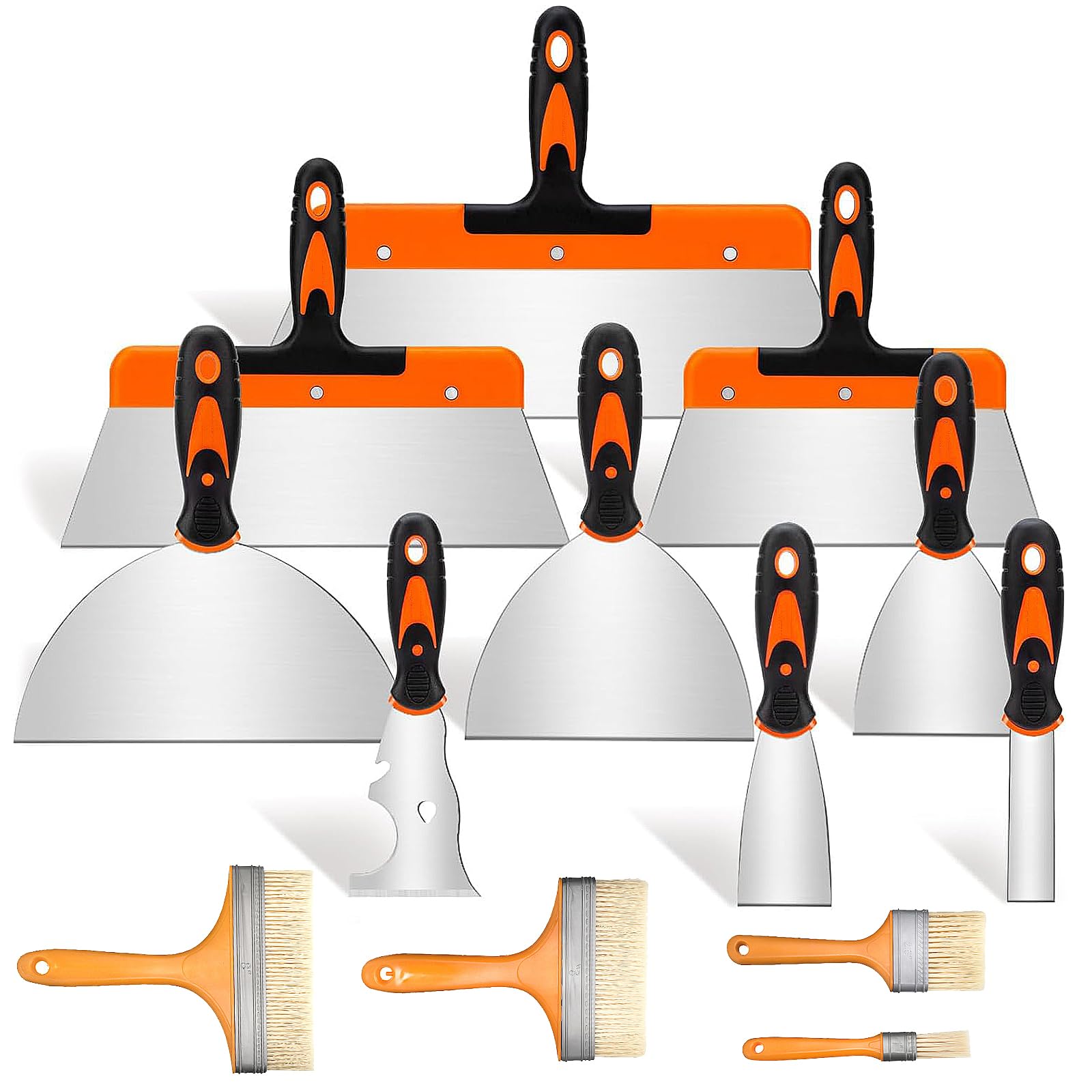 13 Pezz Spatole in Acciaio Inossidabile, Set di Coltelli di Spatola per Stucco, Spatola Multiuso, Frattazzo Spatole per Stucco Cartongesso