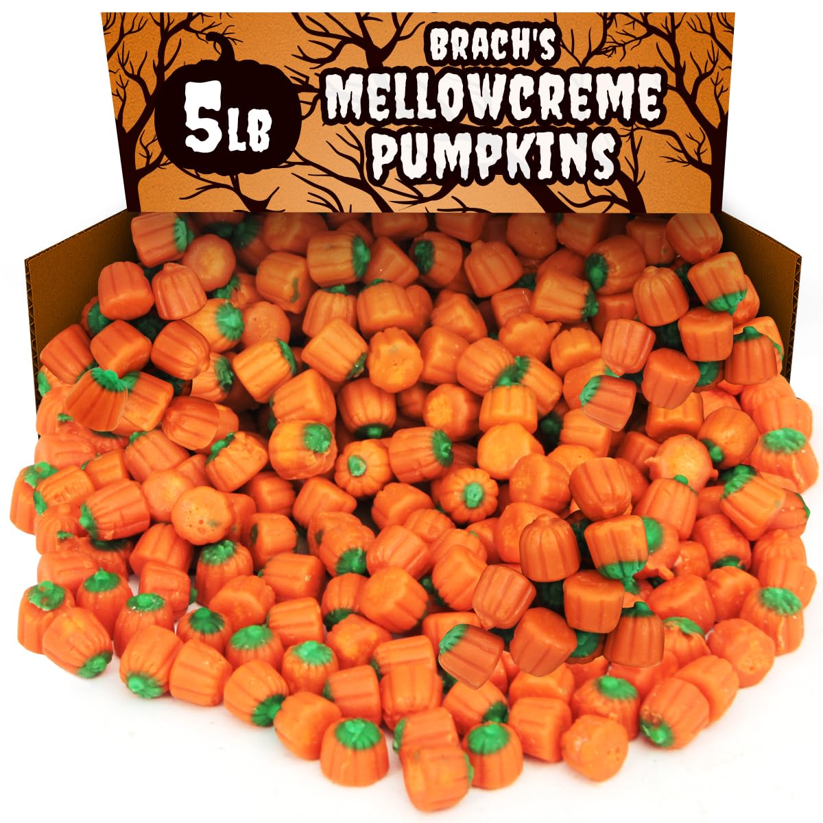 Mellowcreme Pumpkin Candy, Halloween Candy Bulk, Ideal Brachs Pumpkins for Halloween Themed Treat Bags, Perfect Pumpkin Candies for Halloween Parties, Trick or Treating (5 Pounds)