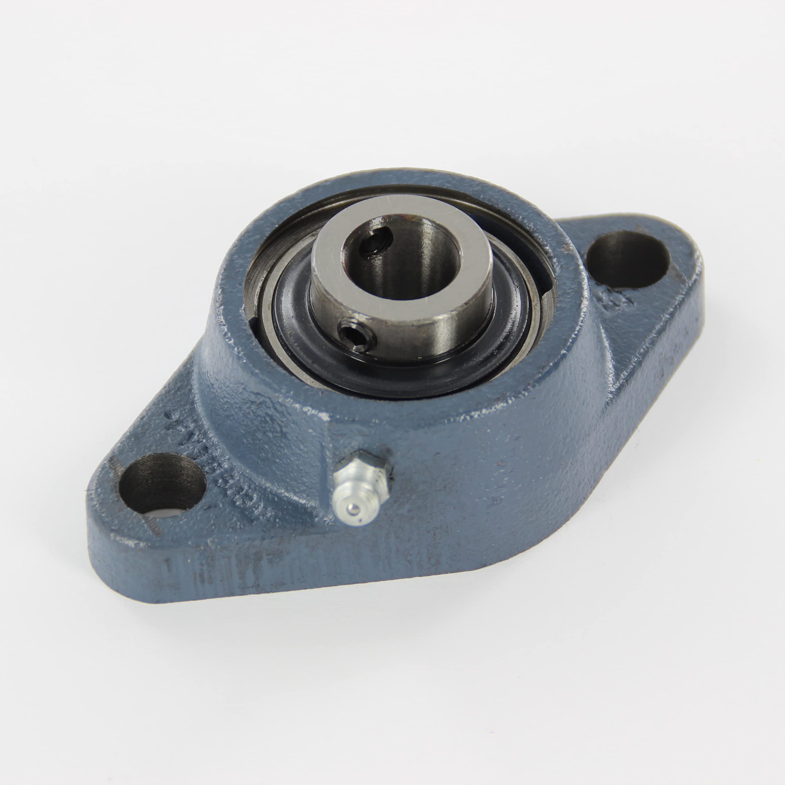 SKF fytb-tf Series cuscinetto a sfera flangia unità bullone, 2 fori, vite di bloccaggio, Regreasable, contatto e Flinger sigilli, in ghisa, metrico, 15 millimeters, 1