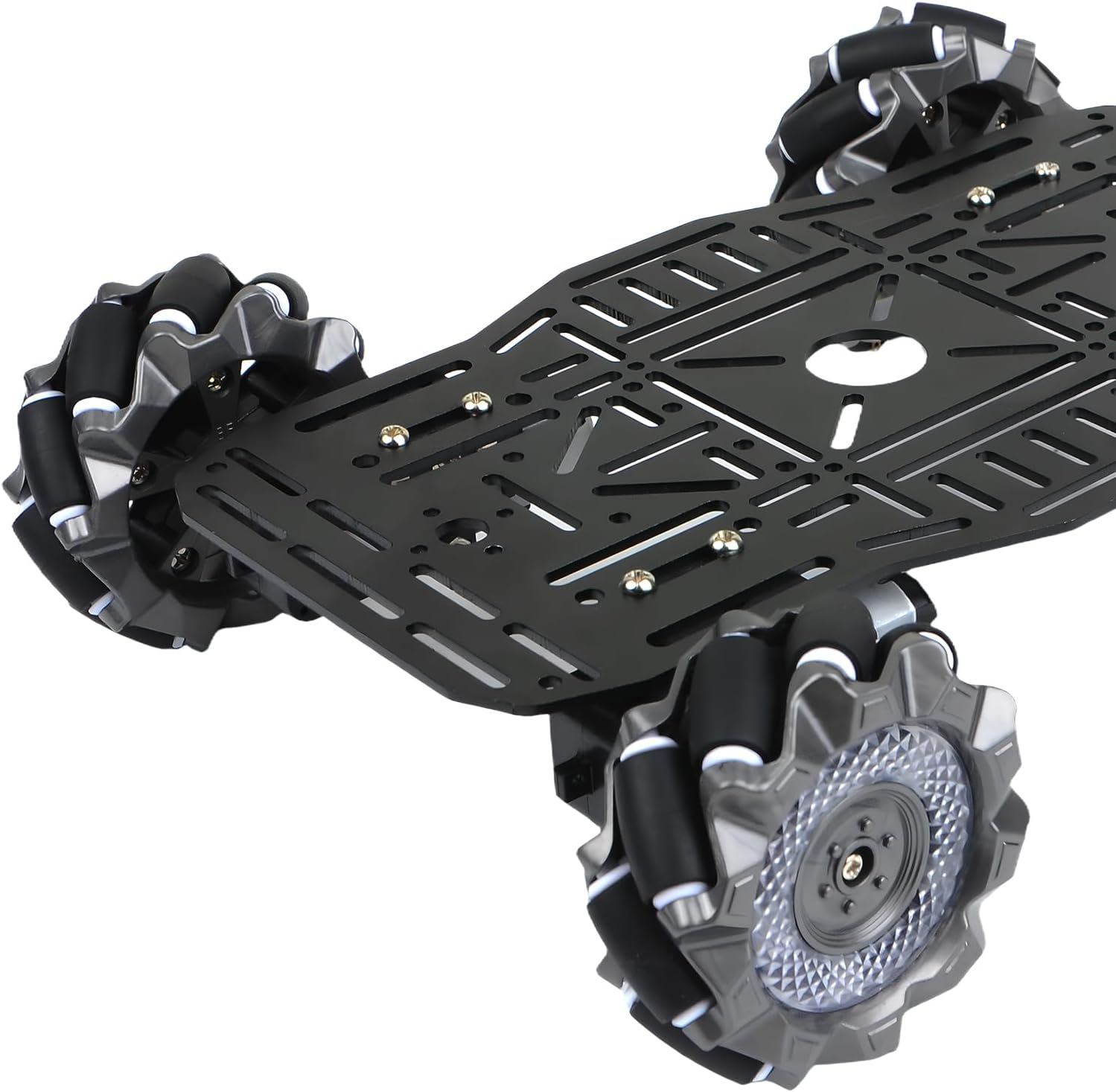 4WD Omnidirectional Robot Car Chassis Kit with 68mm Mecanum Wheels, TT Motor, Aluminum Alloy Metal Platform for Arduino/Raspberry Pi, STEM Educational Robotics DIY Kit