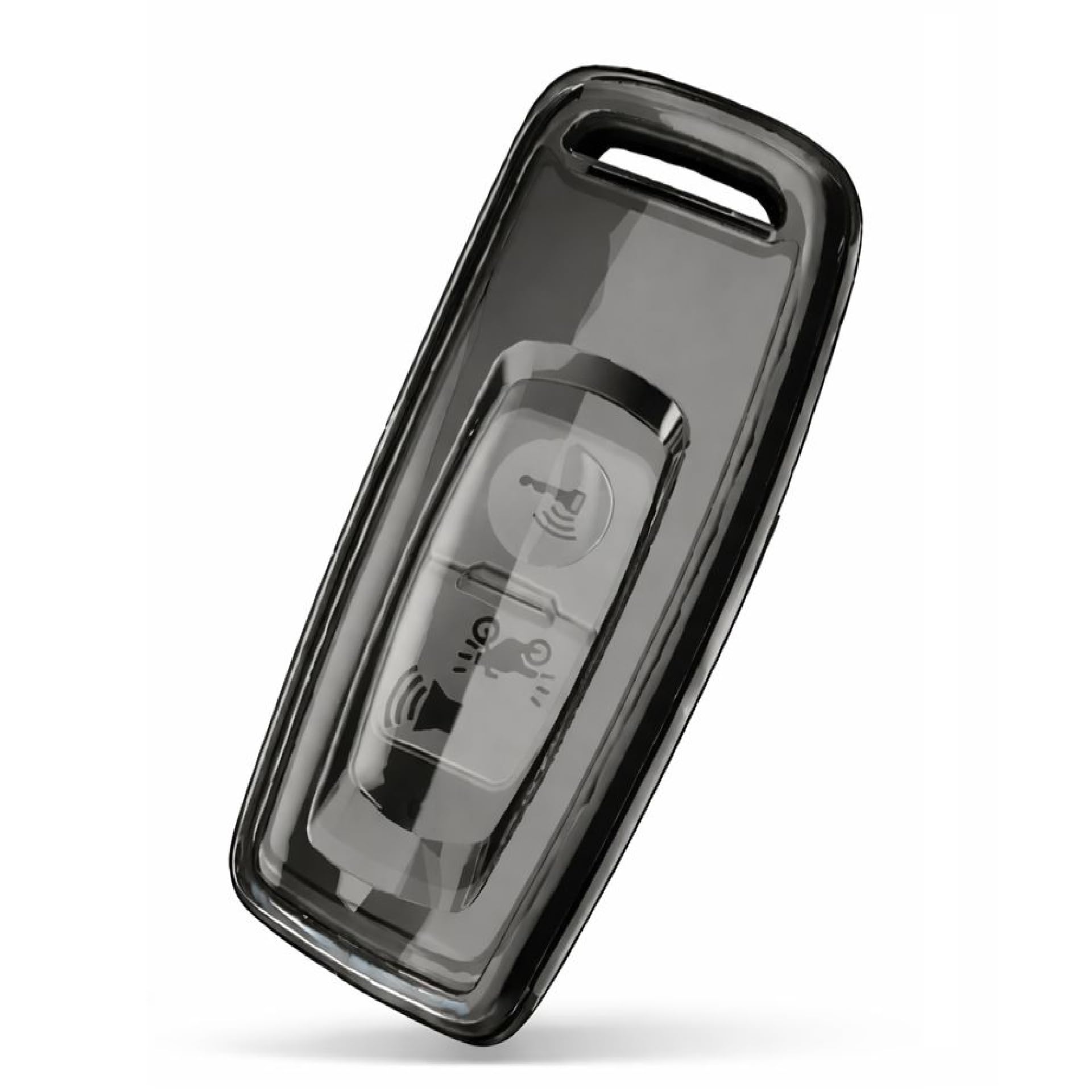 JVCV® Soft TPU Transparent Key Cover Compatible with Honda Activa & Dio H-Smart Smart Key | Scratch-Resistant Clear Protective Case (Transparent Black)-image-39