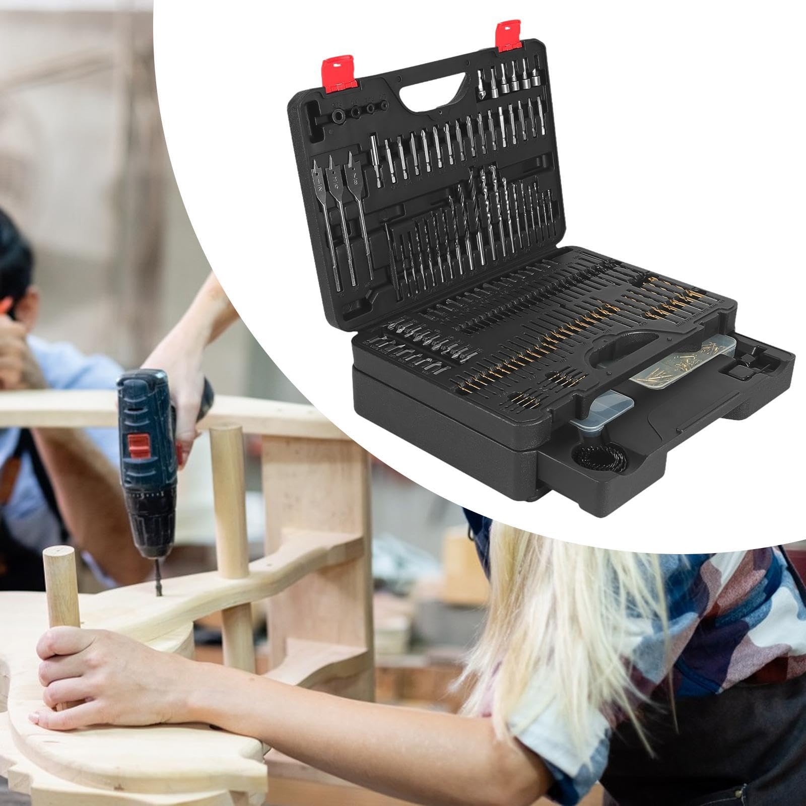 Juego de 398 Brocas, Kit de Accesorios para Taladro Y Destornillador, Broca para Destornillador de Impacto para Carpintería.