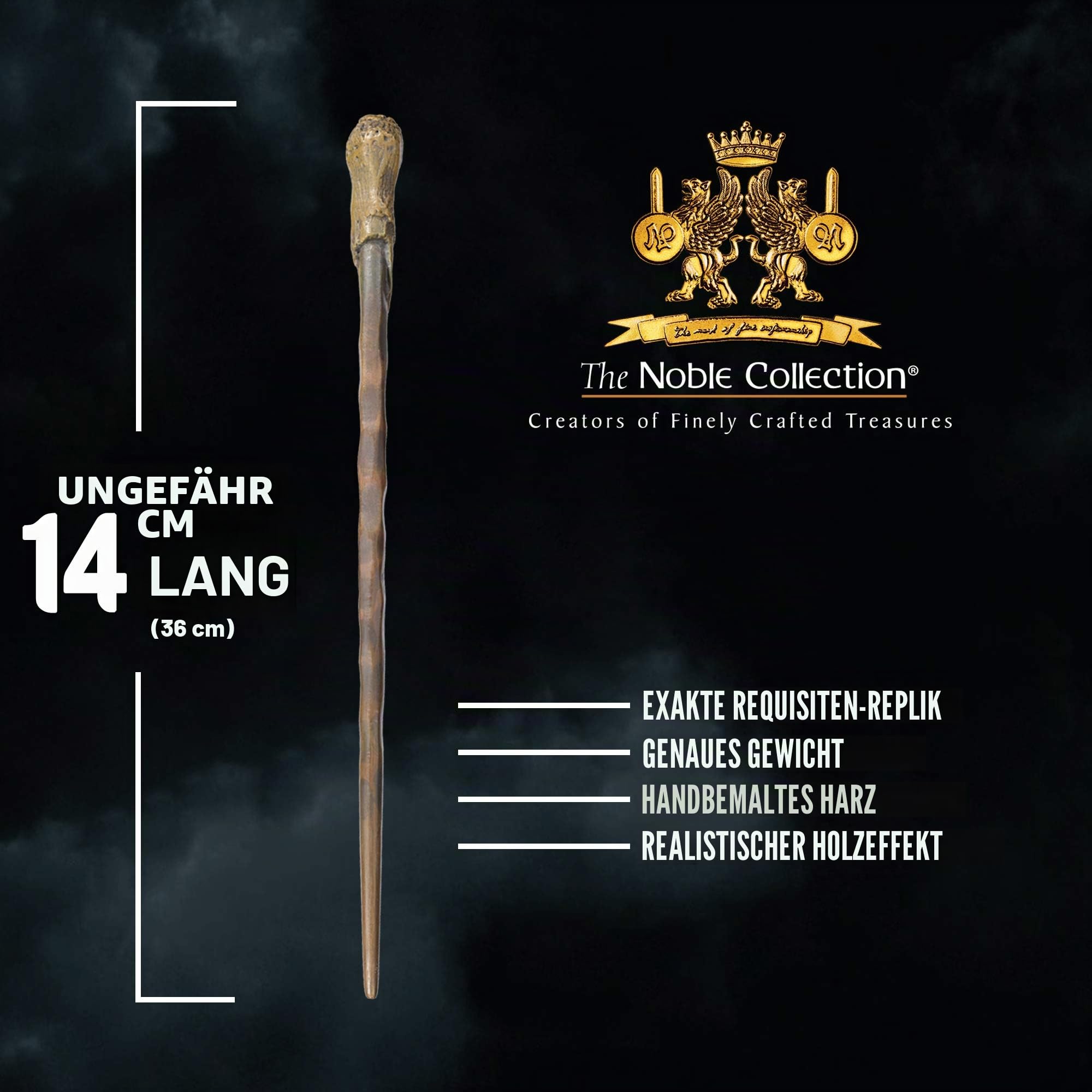 The Noble Collection - Ron Weasley Wand In A Standard Windowed Box - 14in (36cm) Wizarding World Wand - Harry Potter Film Set Movie Props Wands