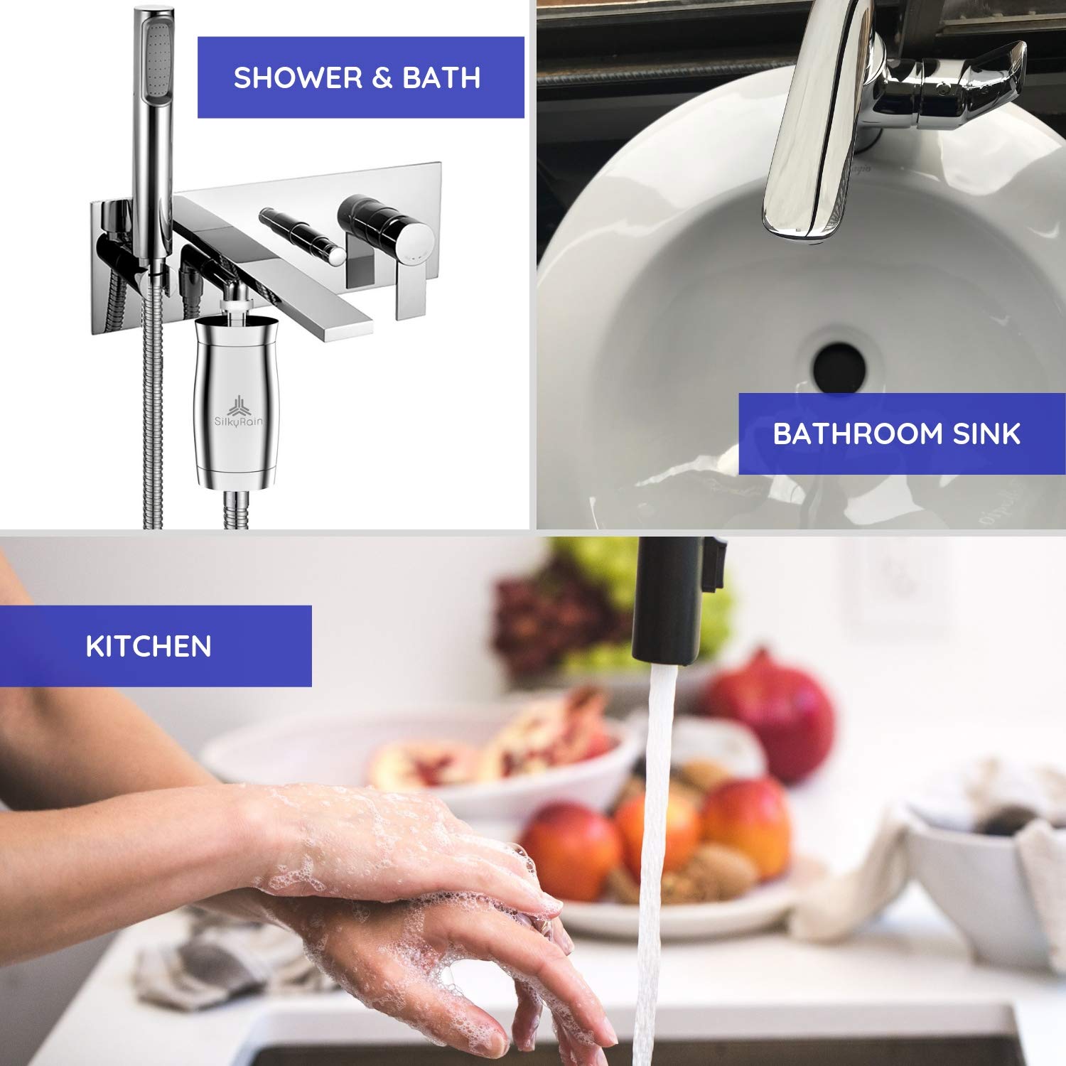 Silky Rain Shower Filter Hard Water UK. Makes Water Softer, Purifies