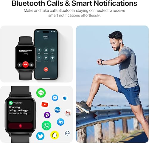Miniatura 2 de Reloj inteligente para hombres y mujeres, responder, hacer llamadas, respuesta rápida de texto, control AI, 1.83 pulgadas para teléfonos Android,