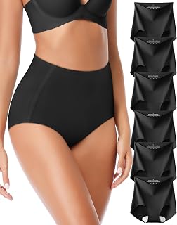 Seamless High Waisted Underwear Panties for Women No Show Ladies Panty Full Coverage Tagless Briefs 6 Pack