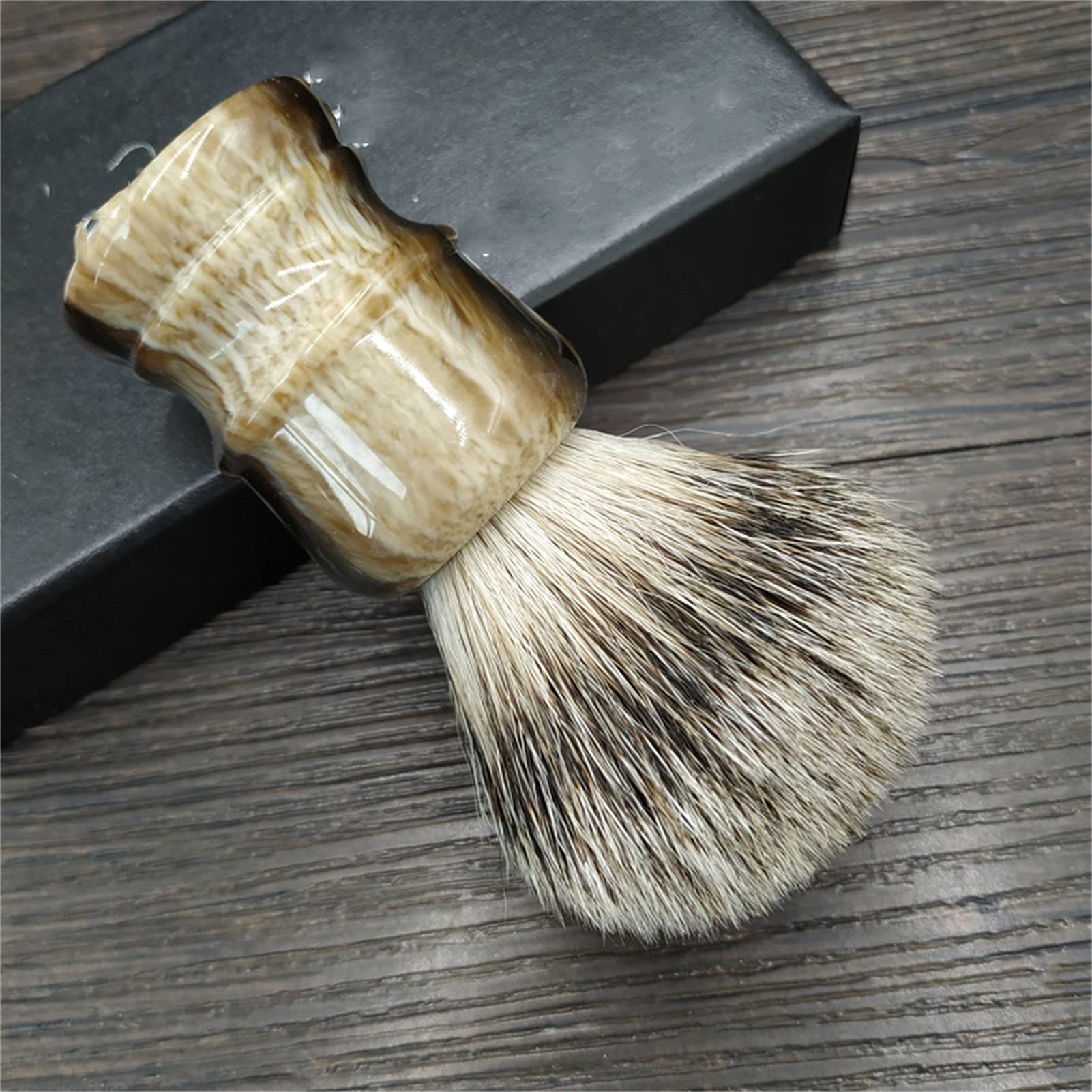 AnSafe Pennello da Barba Fatto a Mano Pelo di Tasso Puro Barba Pennello in Schiuma Durevole Manico in Resina Pennello da Barba Bagnato