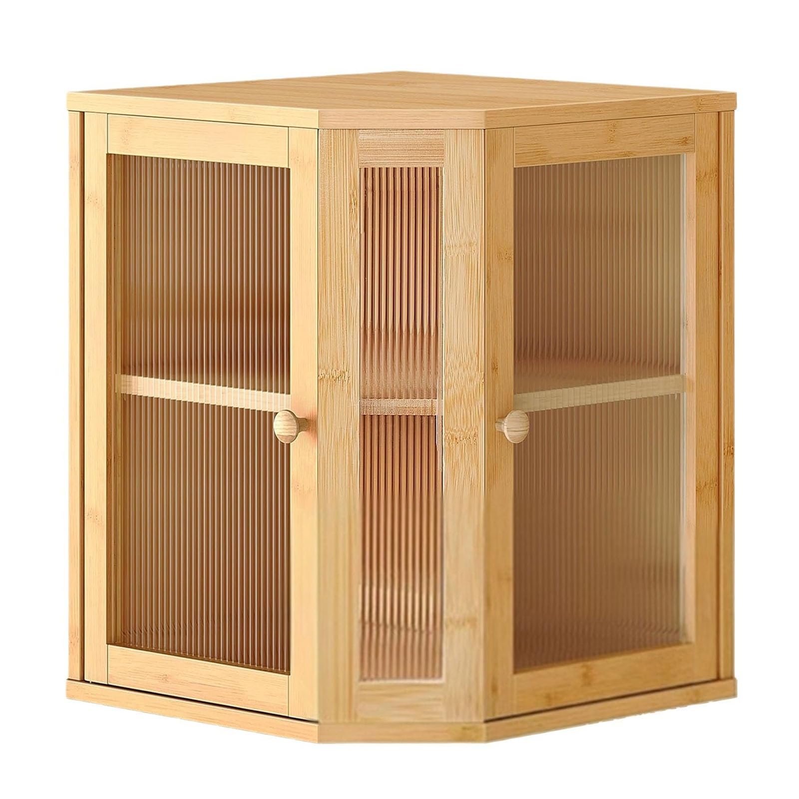 TLMDXTEU Bread Box Wooden Bread Box Kitchen Corner Food Organiser Storage for Kitchen Counter