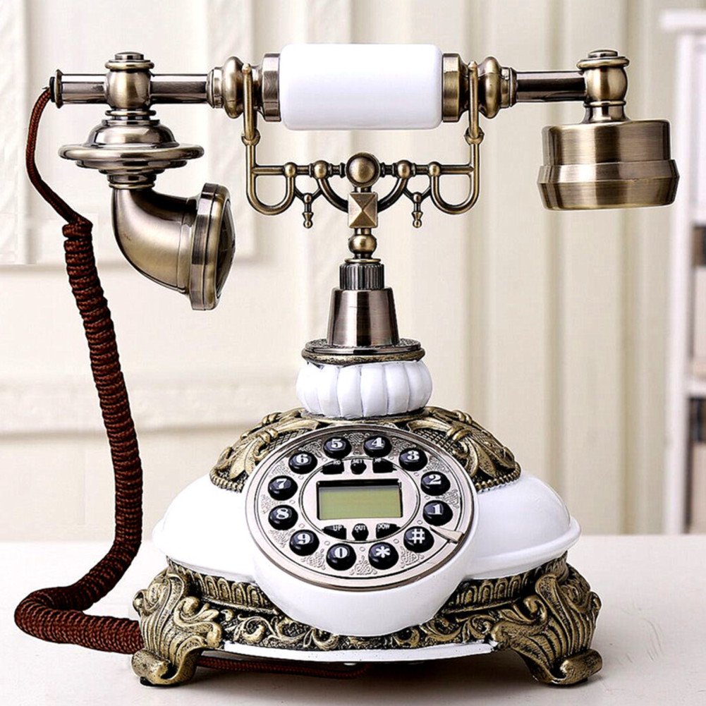 Téléphone fixe blanc de création antique pour décoration de maison et bureau - 2