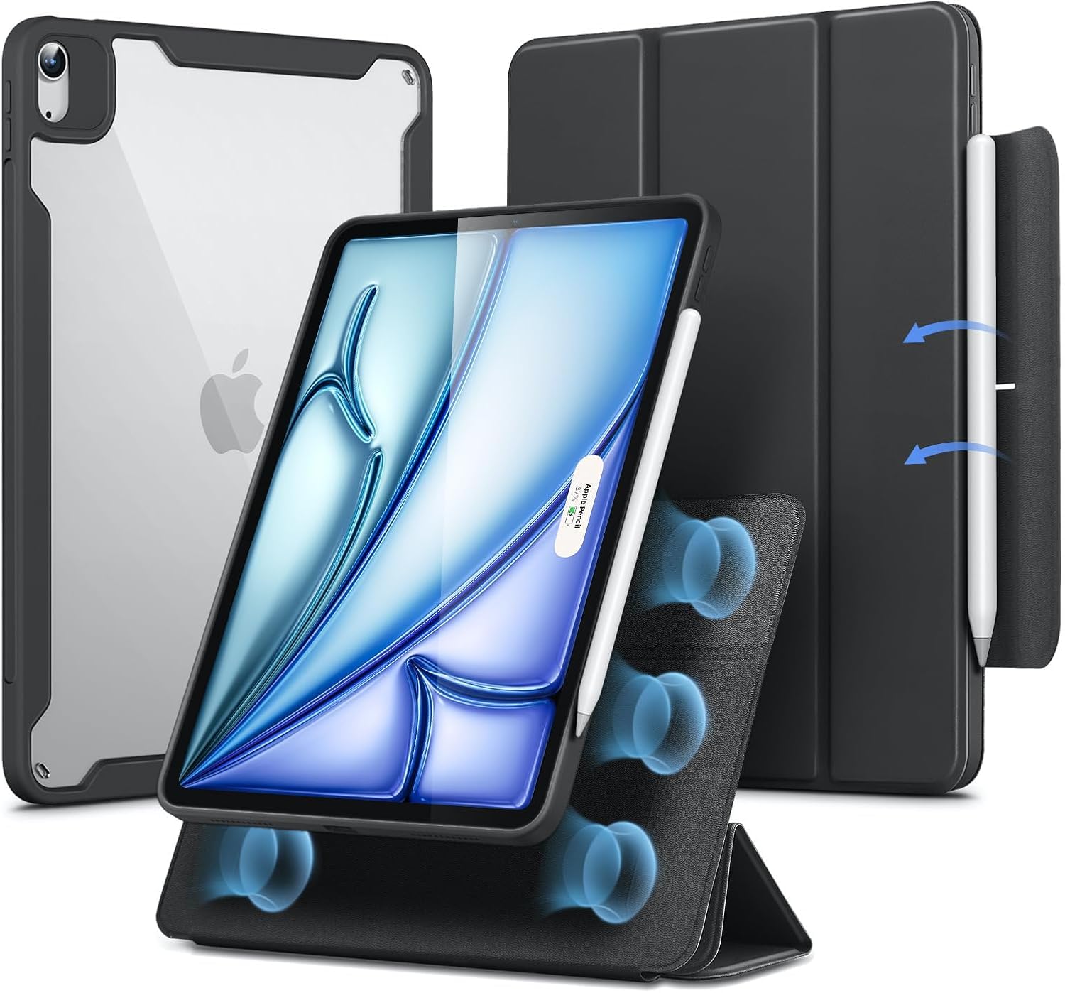 ipad air 11インチ m3 256gb wifiモデル+ ESRのカバー ESR iPad Air 11 case with pencil holder and removable cover.
