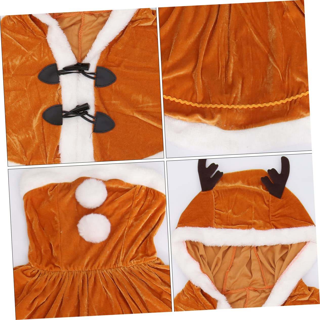LIFKOME disfraz de navidad disfraces navideños christmas dress santa claus costume vestido de dama de alce ropa de espectáculo de navidad traje de cosplay de Poliéster rojo
