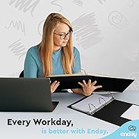 Vista 7 de Carpeta de 3 pulgadas con 3 anillas, color negro, con anillas inclinadas en D de 3 pulgadas, cubierta transparente con 2 bolsillos interiores