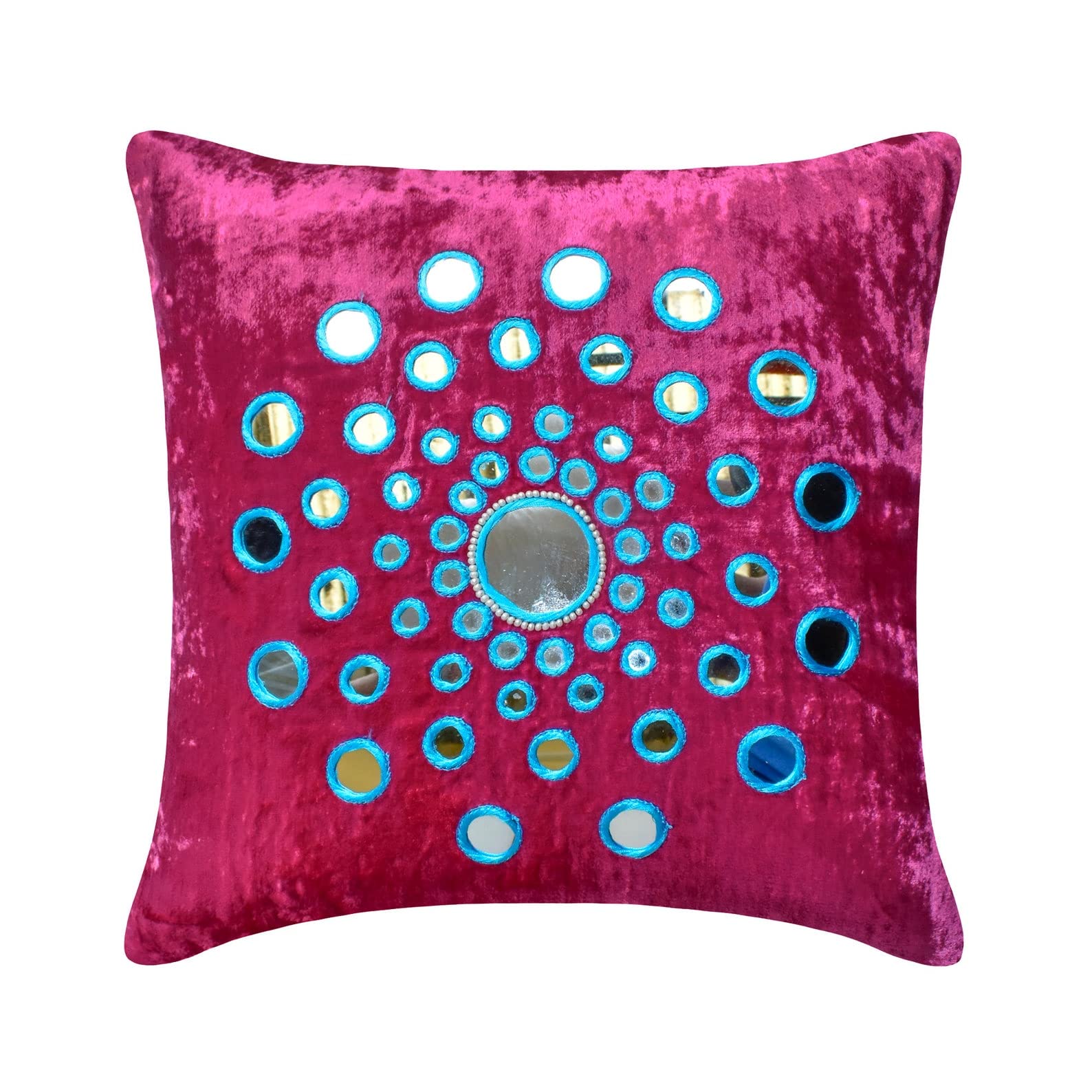 Fodera Per Cuscino Quadrata The HomeCentric Rosa 65x65 Cm – In Lino Di Cotone Con Cerniera, Motivo Art Déco In Rilievo, Perfetta Per Divano E Letto, Senza Imbottitura - 3