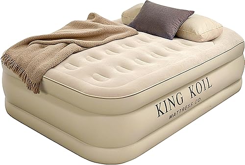 Vista 11 de King Koil colchón de aire de tamaño individual con bomba de aire integrada, la mejor cama inflable de tamaño individual, colchón de aire elevado