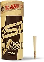 Vista 1 de Conos RAW Classic Tamaño Único 70/24 Paquete de 100 Conos Más Cortos que 1 1/4 Mini Preenrollado para Disfrutar de una Sesión Rápida