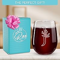 Vista 3 de On The Rox Drinks Regalos con monograma para mujeres y hombres – Letra A-Z inicial grabada monograma sin tallo, copa de vino – Regalos de vino