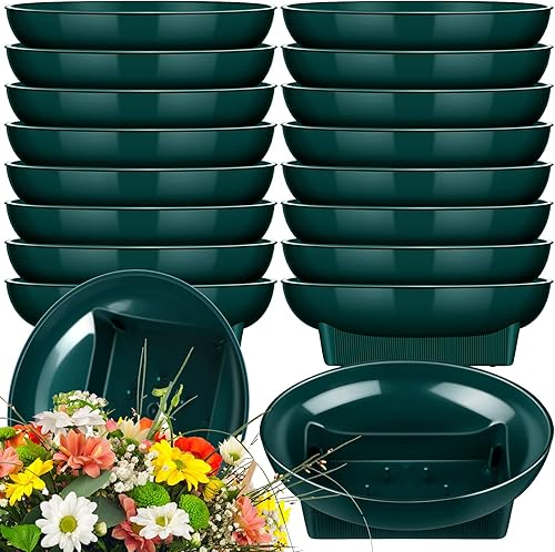 Karenhi 18 cuencos verdes para arreglos florales de tamaño grande de 6.3 pulgadas, cuencos de espuma floral para arreglos, vacaciones, bodas,