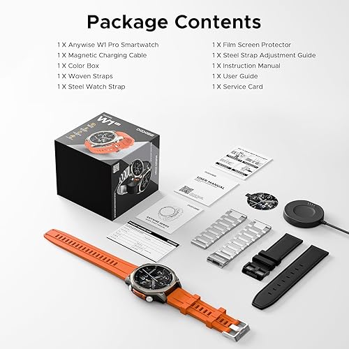 Miniatura 8 de DOOGEE Anywise W1 Pro - Reloj inteligente para hombre, 5 ATM de doble banda GPS sin conexión, relojes inteligentes de fitness de 1.43 pulgadas para