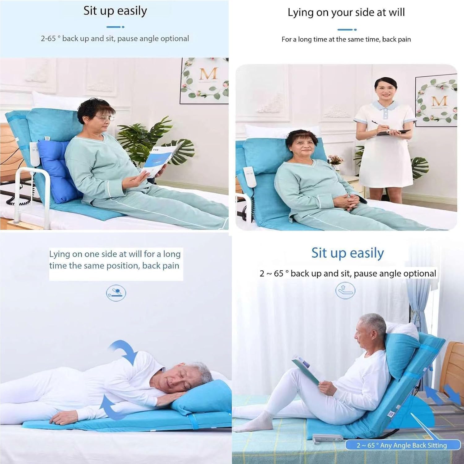 Respaldo de cama eléctrico para ancianos, ayuda a sentarse y levantarse, elevador de colchón para el cuidado del hogar