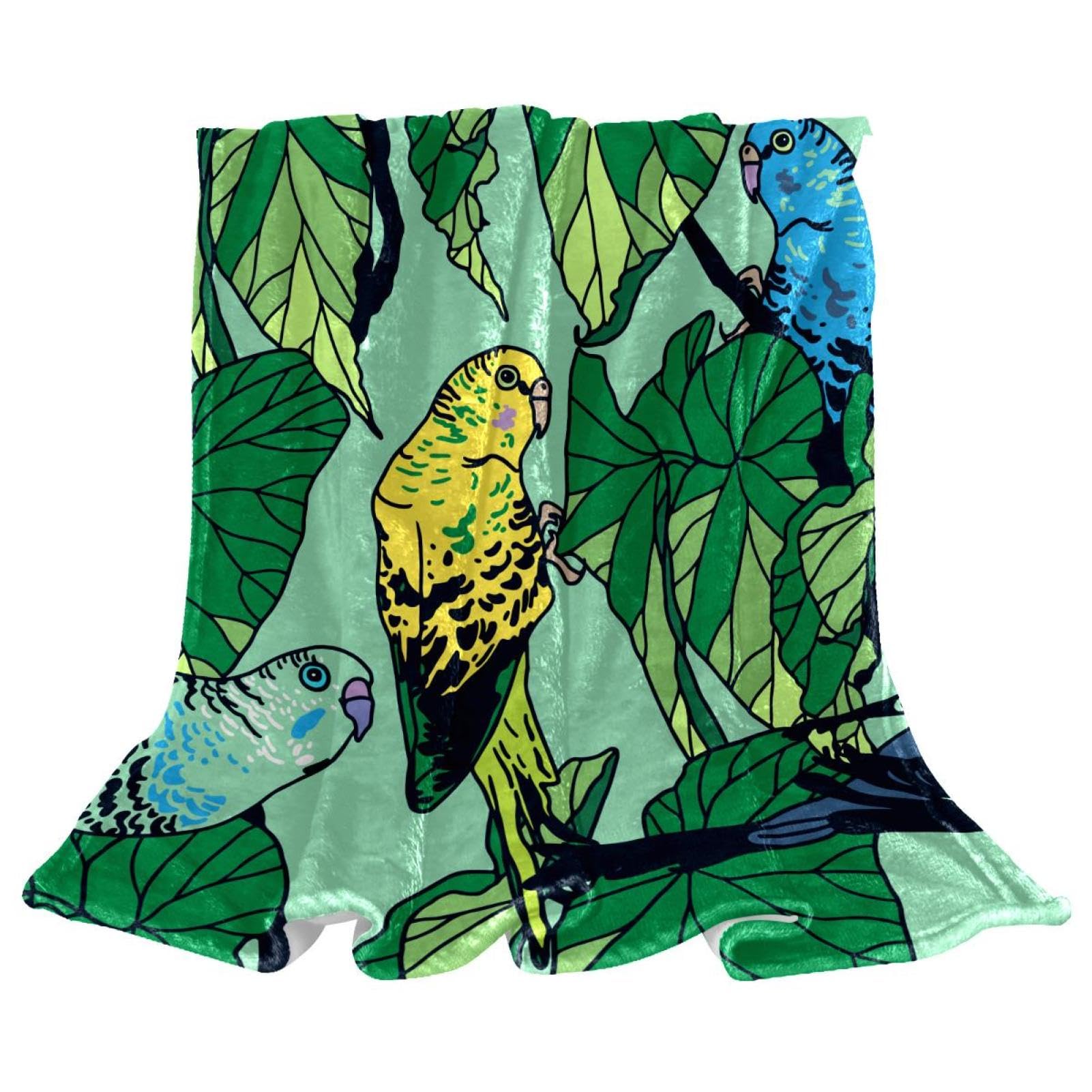 Couverture polaire oiseaux tropicaux plaid microfibre de qualité supérieure