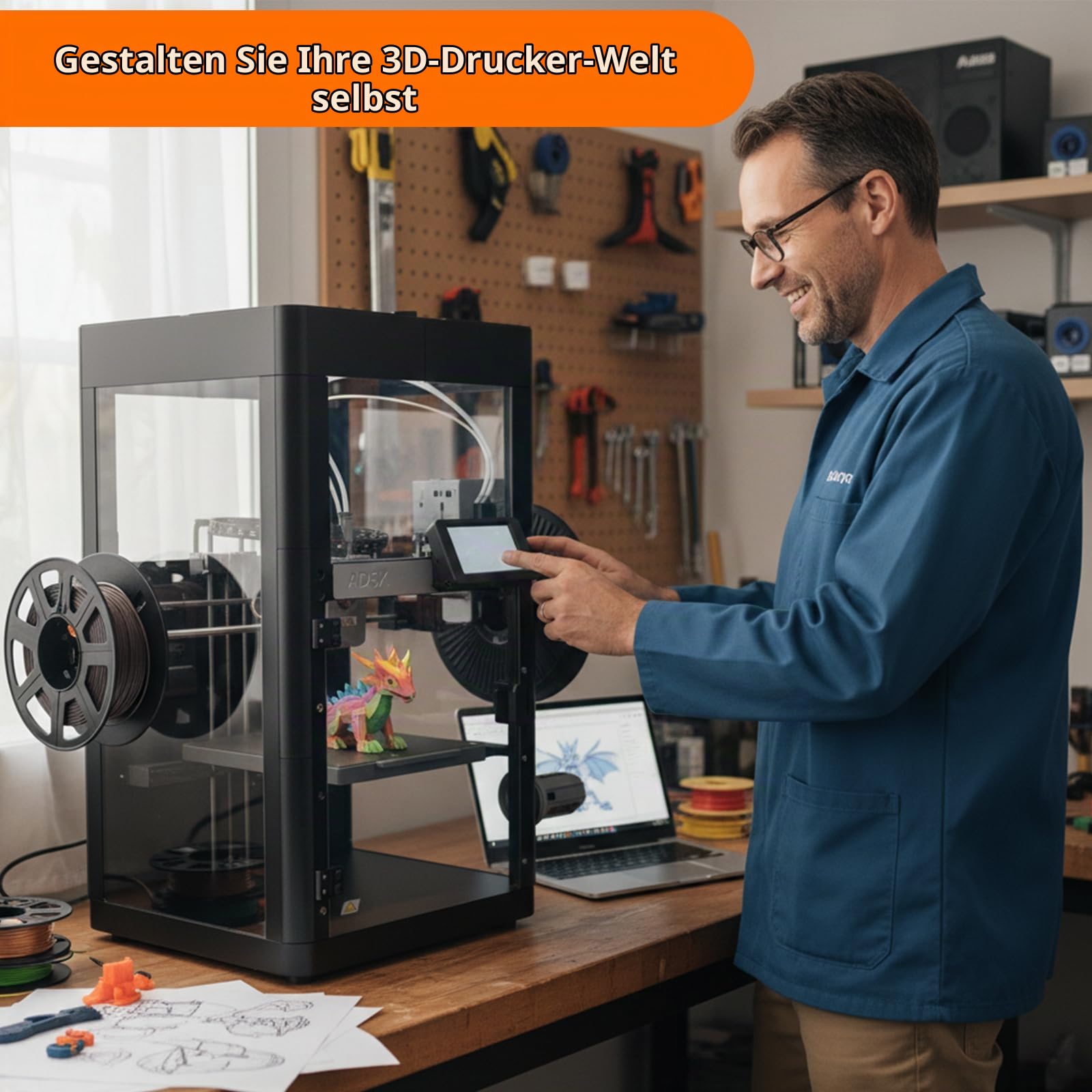 BCZAMD Upgrade Gehäuse Projekt for Flashforge AD5X: Unterstützung für DIY-Farben Stil - Hochtemperatur-Filamente ASA ABS PC Druck für einen leisen 3D Drucker
