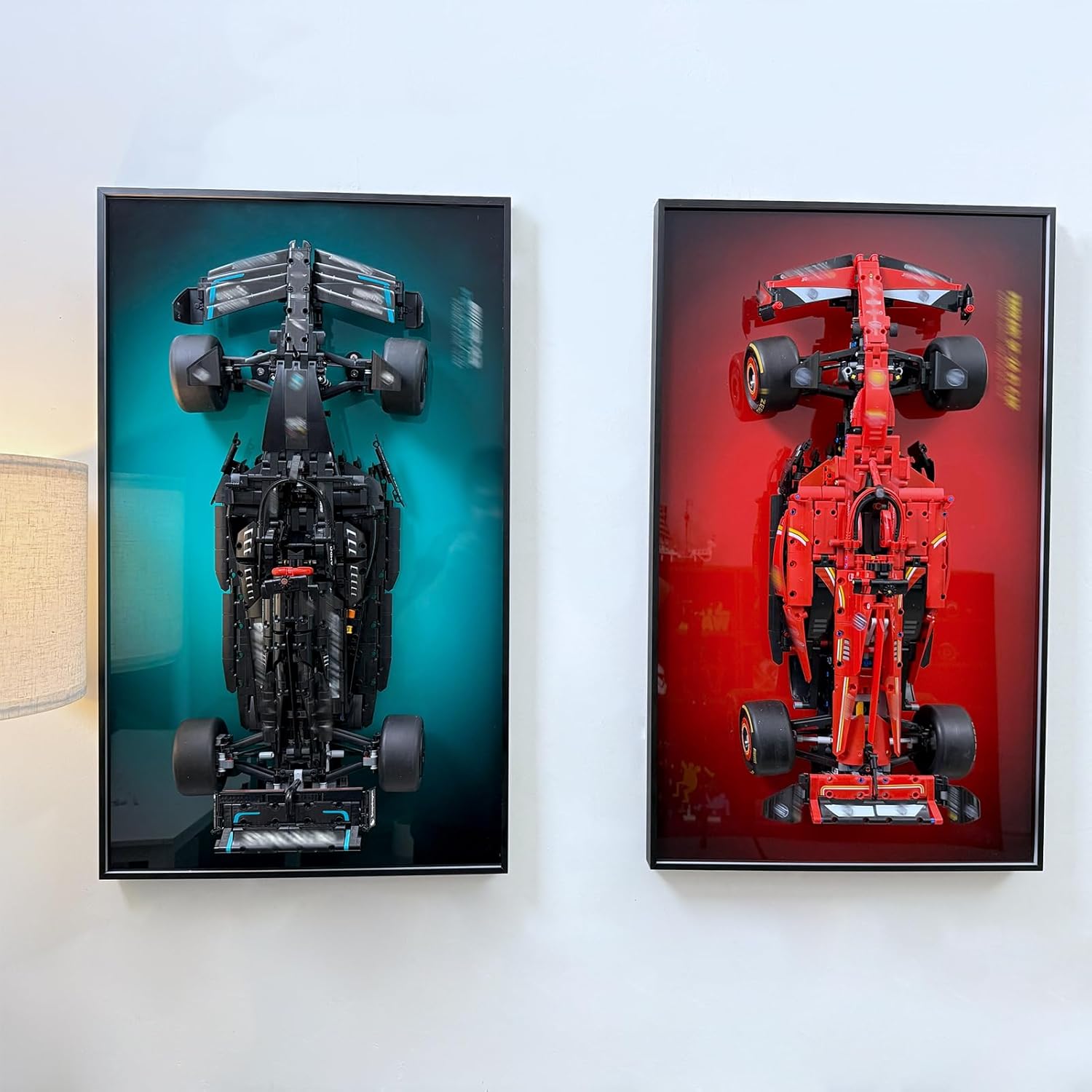 WETCEAOM Display Wallboard Compatible with Lego Technic AMG W14 E Performance 42171 Car Display, Wall Art Frame Compatible with Lego Car Wall Mount Display Frame Fans, (No Model!)