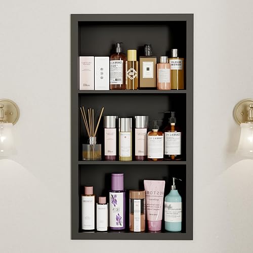 14x24 Medicine Cabinet Recessed Stainless Steel, 3-Tier, Medicine Cabinet Organizer,Stainless
