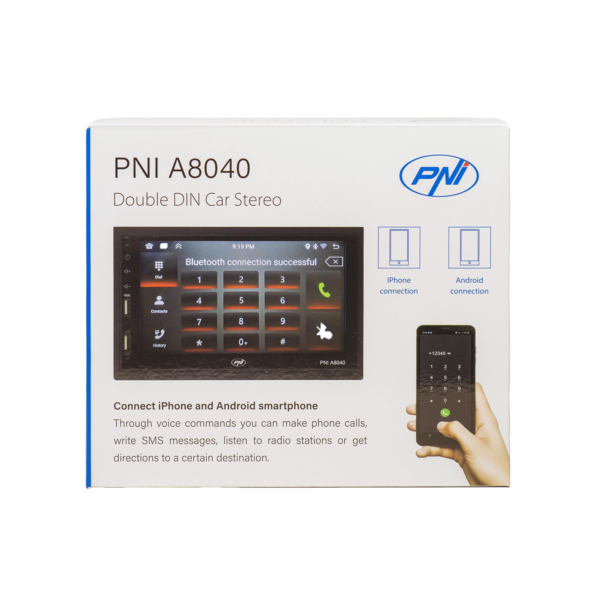 Reproductor Multimedia para Coche PNI A8040 con Android 13, 2GB DDR3/ROM 32GB, Pantalla de 7 Pulgadas, CarPlay, Android Auto, 2 x USB, BT