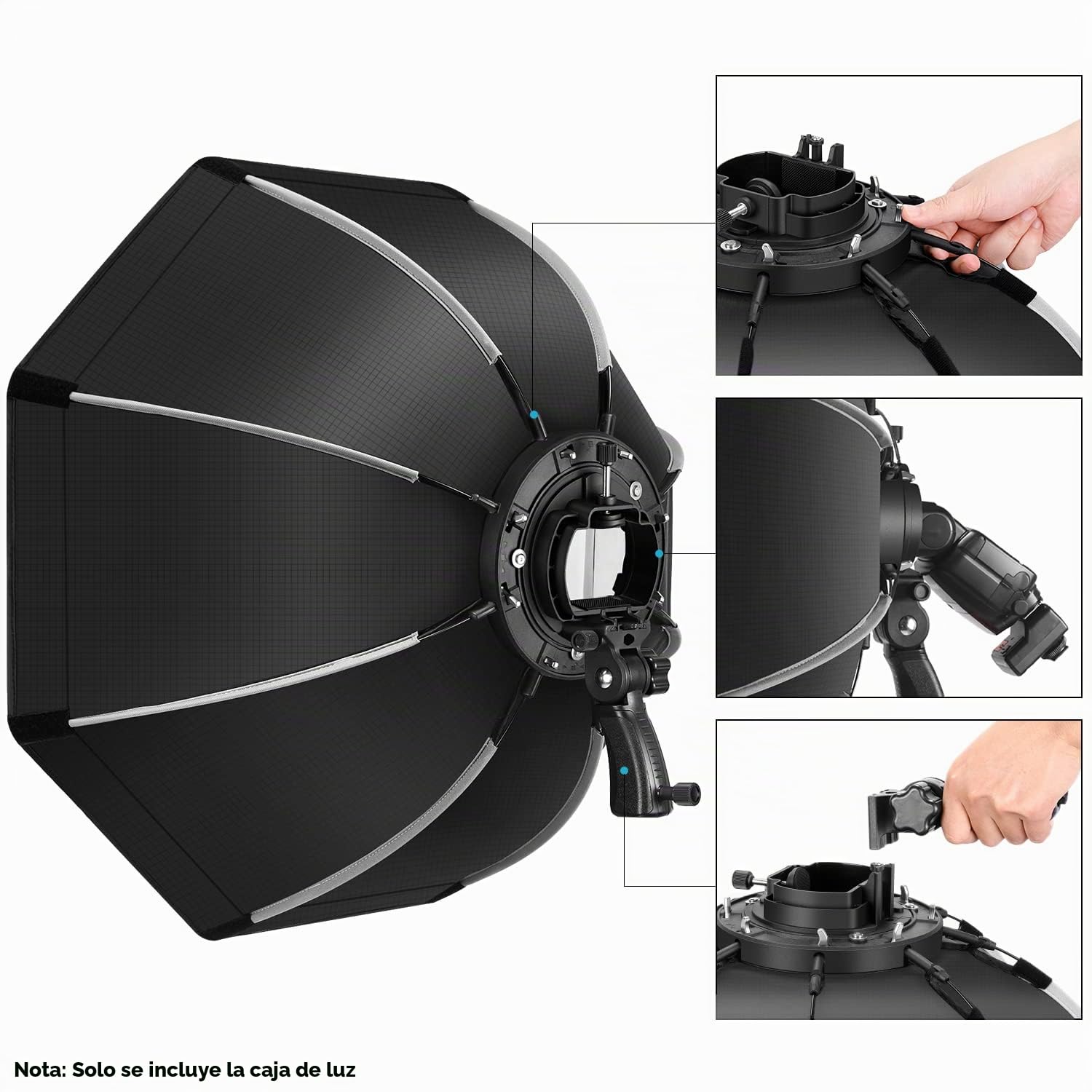 NEEWER Softbox Octogonal de 65 cm con Cierre rápido, con Soporte Tipo S, Bolsa de Transporte, Compatible con NEEWER TT560 NW880 NW600 NW620 NW700 NW-670 750II y Q3 AD200Pro Flash Strobes-SF-RP26