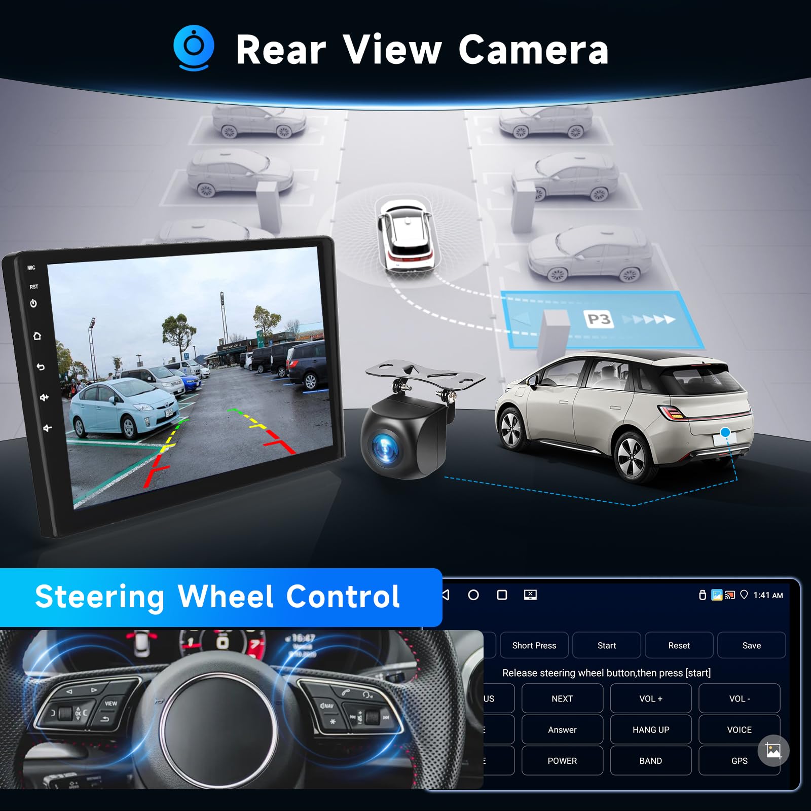 4G+64G Android Autoradio per Renault Clio 3th 2005-2014 Carplay Android Auto Wireless, Hodozzy 9 Pollici Touch Screen Auto Stereo 2 Din GPS Navigazione, WiFi, Bluetooth DSP, Radio FM/RDS+ Retrocamera