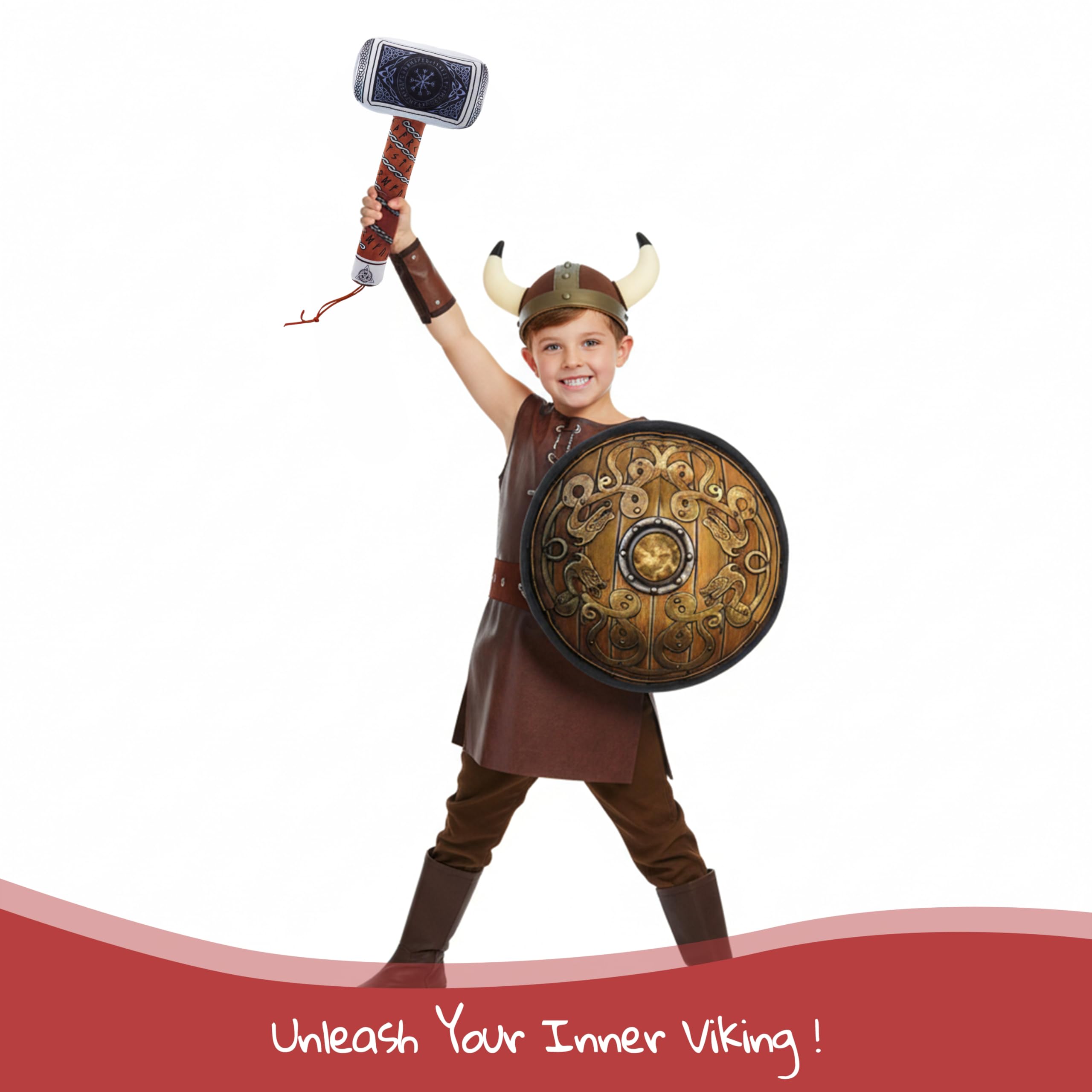 Little Vikings - Juego de martillo y escudo - Armas de juego de simulación suaves de felpa segura - Regalos para niños